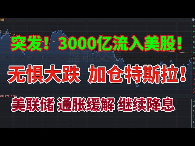 突发！3000亿美元流入美股！无惧大跌！ 加仓特斯拉TSLA！美联储卡什卡利：通胀正在缓解 利率预计将继续下调！ADBE突破,是加仓的机会！#nvda #adbe #tsla #pltr #aapl