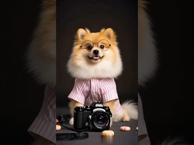 a smart and cute dog is taking a photo || #video#short#Ai#videoviral#dog