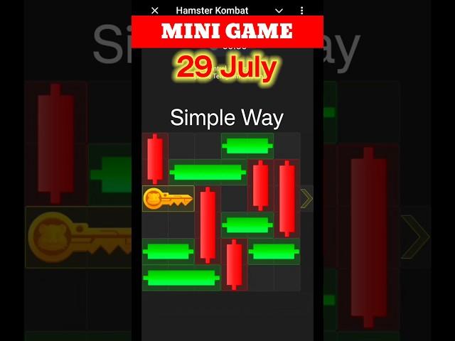 Hamster Kombat Mini Game Today 29 July Unlock Key | 29 July Mini Game Hamster Kombat| #hamsterkombat