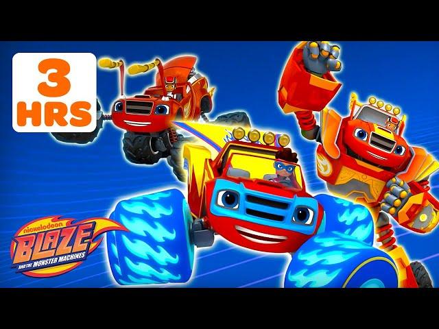 Blaze Transforms into a Superhero, Steamboat, and MORE! | 3 Hours | Blaze and the Monster Machines