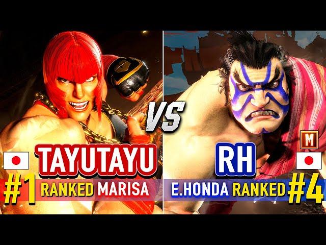 SF6  TAYUTAYU (#1 Ranked Marisa) vs RH (#4 Ranked E.Honda)  Street Fighter 6 High Level Gameplay