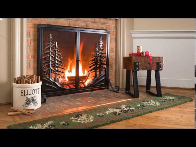 Hooked Wool Pine Cone Hearth Runner