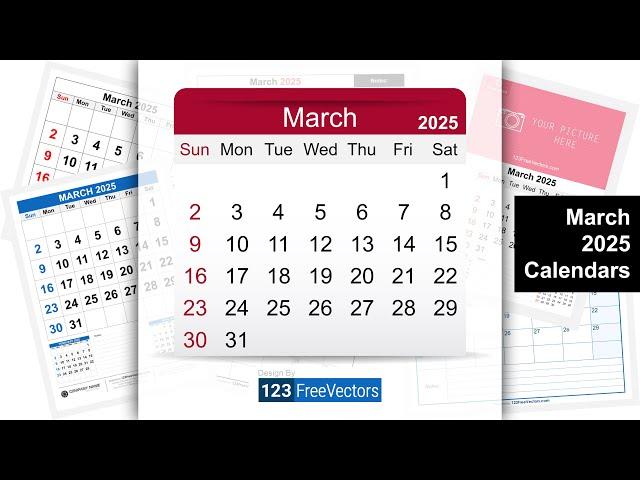 March 2025 Calendar | 123FreeVectors