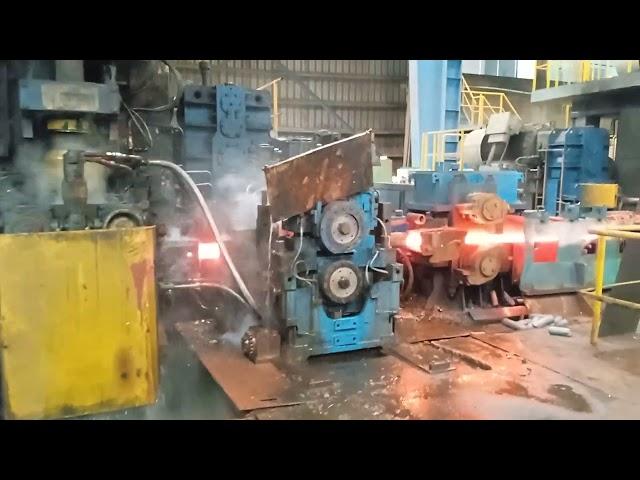 Beautifull view of Rebar rolling at a steel rolling mill