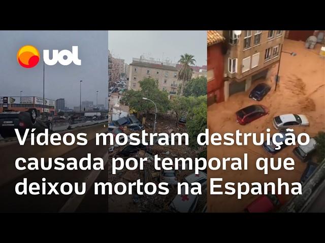 Chuvas na Espanha arrastam carros, e causam mortes e destruição em Valencia; vídeos mostram temporal