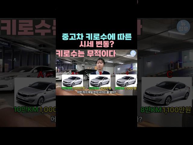 키로수에 따른 중고차 가격변화?