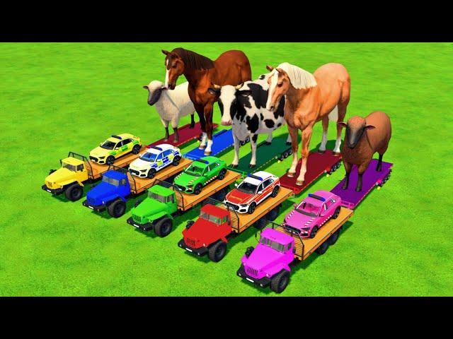 LOADING AND TRANSPORTING GIANT COWS, HORSES, GOATS WITH FENDT MINI TRACTORS - Farming Simulator 22