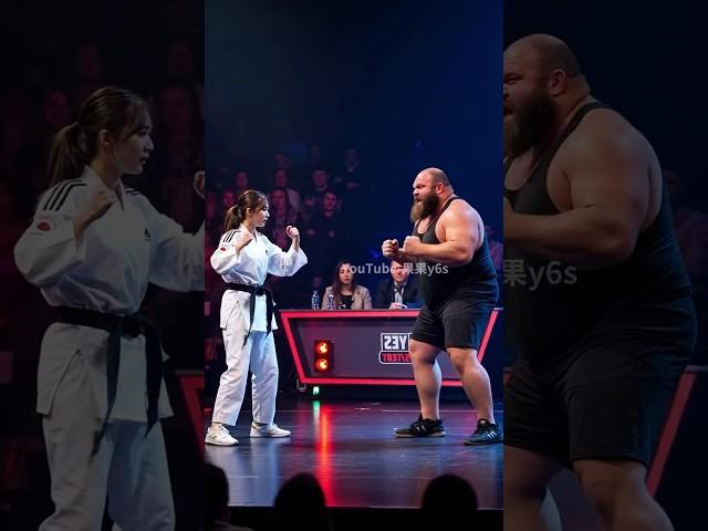 Dashing and beautiful Kung Fu Girl knocks down 300 pounds Man!!  #kungfu #fight #boxing #ai
