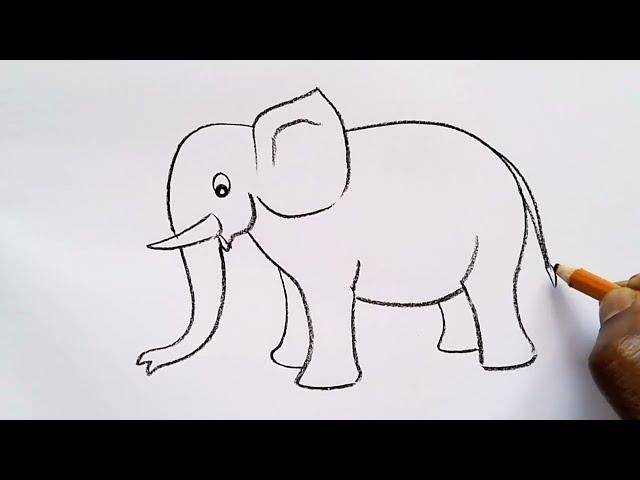 how to draw elephant drawing easy step by step@Aarav Drawing Creative