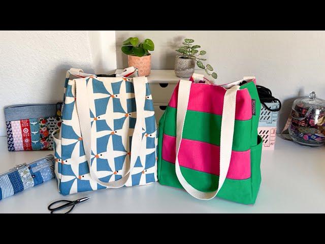 Sewing bags in different versions, MOND shopper sewing instructions, with subtitles