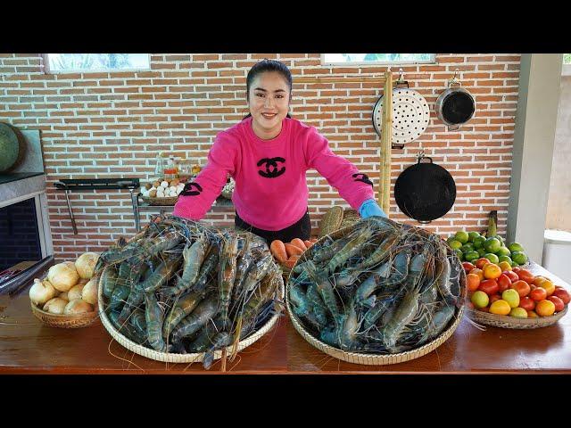 '' Shrimp cooking '' - Country style food cooking - Cooking with Sreypov