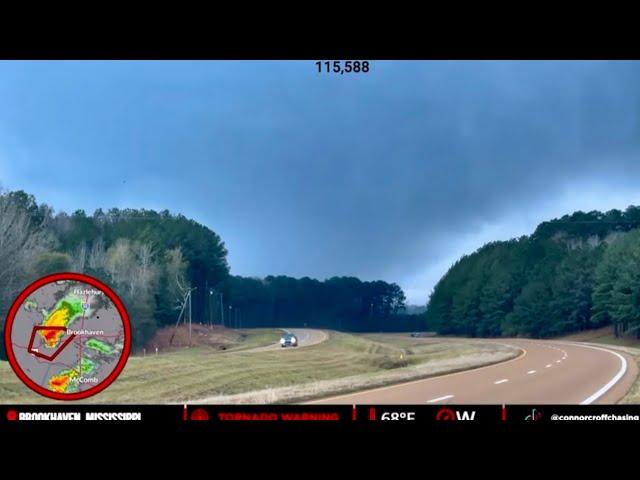 Monster WEDGE TORNADO Intercept Live As It Happened - Brookhaven, MS