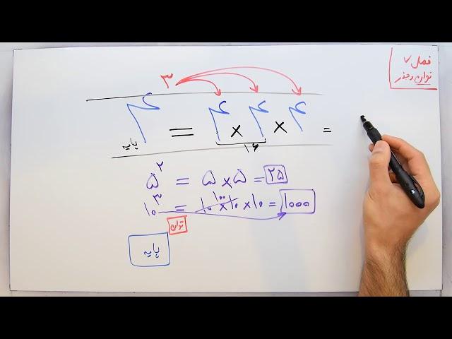 ریاضی 7 - فصل 7 - بخش 1 : معرفی توان و تفاوت آن با ضرب معمولی