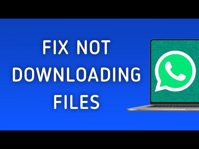 How To Fix Whatsapp App Not Downloading Files On Pc (New Update)