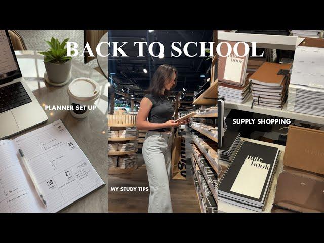 PREP FOR SCHOOL: supply shopping & haul, planner set-up, my tips for studying & college