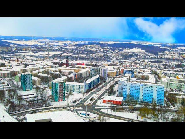 Winter in Deutschland 2021! Drohne 4K Plauen im Vogtland 