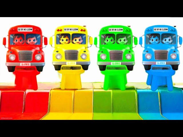 Babies On The Bus ️ | Wheels On The Bus ️ | Colorful Bus | Round and Round Song