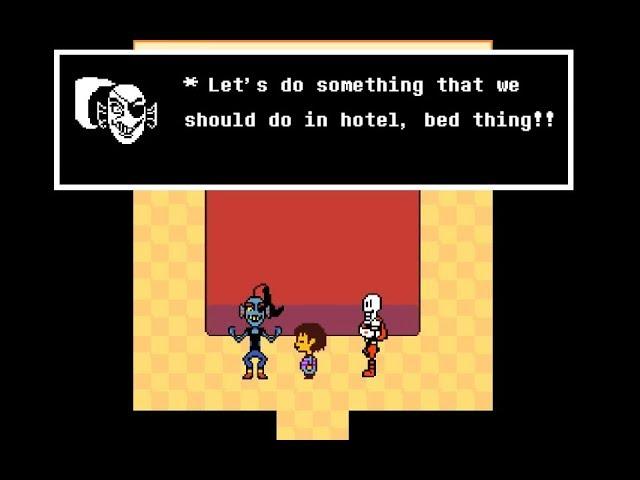 Undertale Calling Undyne Papyrus to do "something" in hotel.