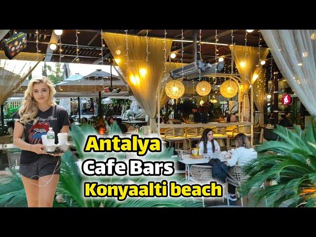 Bar Cafe Antalya, Konyaalti Plaji Walking Tour | Antalya Konyaalti Beach Bar Cafe