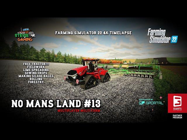 No Man's Land /#13/We Got A new Tractor for FREE/Fieldwork/Silage Bales/Sowing/FS22 4k Timelapse