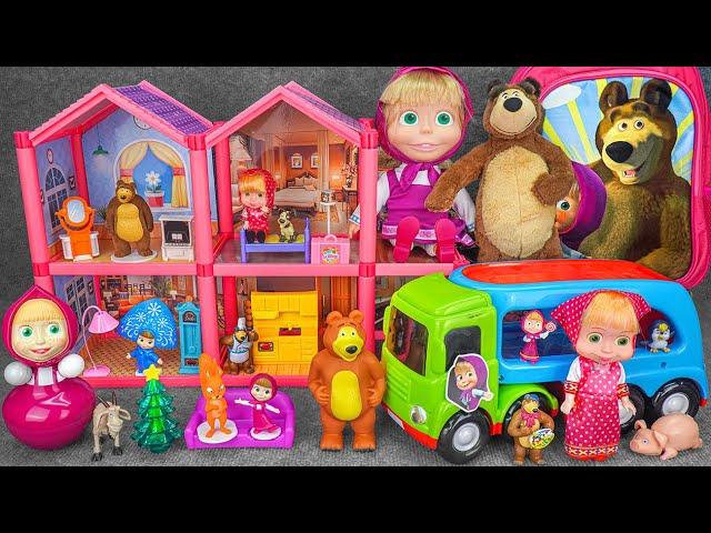 96 Minutes of Satisfying ASMR Unboxing | Adorable Masha and The Bear Beautiful Doll House Playset 