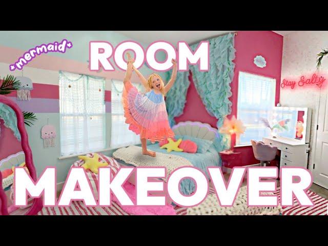 Girls EXTREME Bedroom Makeover *MERMAID themed* UNDER THE SEA inspired