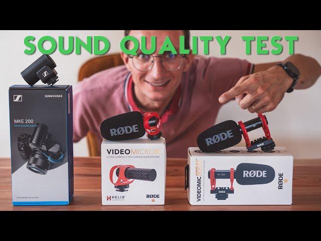 Sennheiser MKE-200 vs Rode VideoMicro 2 vs VideoMic Go 2 - Sound Quality Test Comparison!