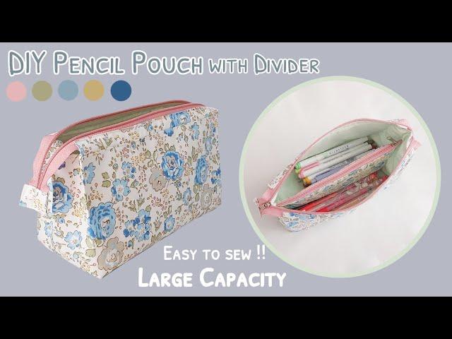 How to sew a pencil pouch with divider | diy divided pencil pouch | pencil pouch making at home