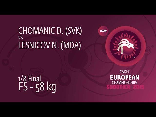 1/8 FS - 58 kg: N. LESNICOV (MDA) df. D. CHOMANIC (SVK) by TF, 10-0