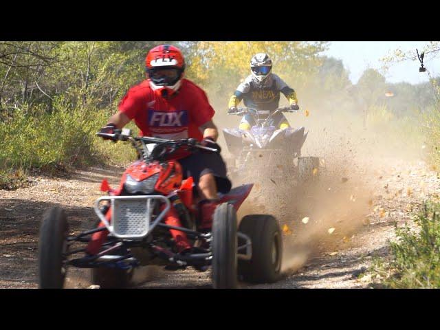 Chasing the TRX520 on my YFZ450R!