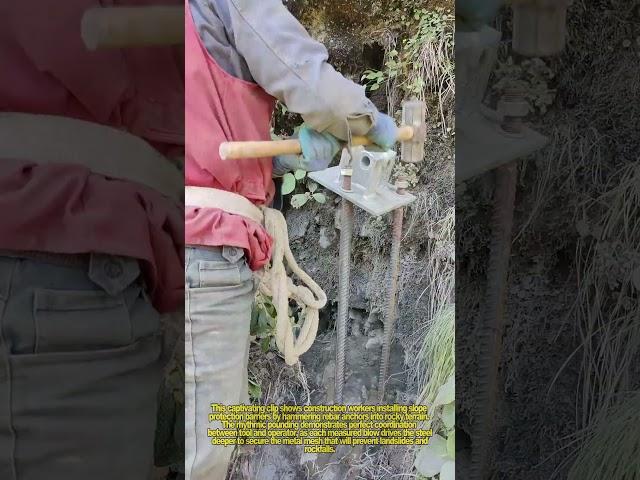 Slope Barrier Installation - Rebar Hammering Technique