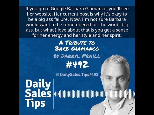 Sales Tip 492: A Tribute to Barb Giamanco – Darryl Praill