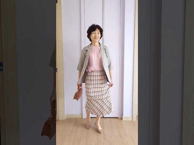 중년패션 블라우스 하나로 롱스커트 코디  #꾸안꾸 #외출 #데일리룩 #쇼츠 #shorts
