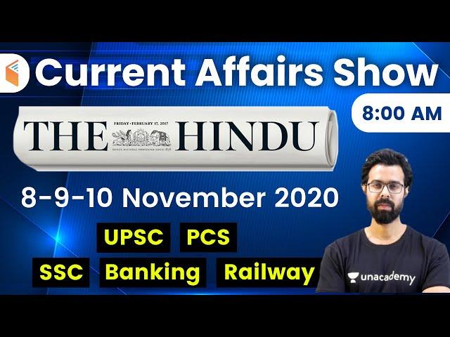 8:00 AM - Daily Current Affairs 2020 by Bhunesh Sharma | 8,9,10 November 2020 | wifistudy