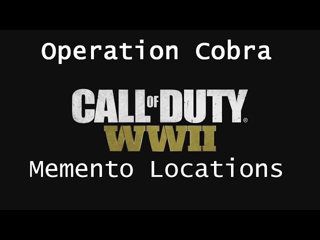 CoD: WWII | Memento Locations - Operation Cobra | Collectibles