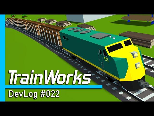 TrainWorks | Career Mode: Transporting Logs To Sawmill | DevLog 022 #trains #freighttrain #DDA40X