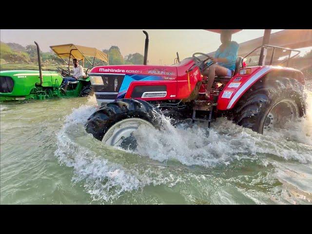 Full of Fun washing my Tractors in River Mahindra Arjun NOVO 605 | Sonalika 60 Rx | John Deere