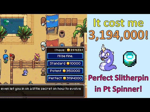 Coromon | I spent 3,194,000 gold on the Perfect Slitherpin, and it was caught in Platinum Spinner!