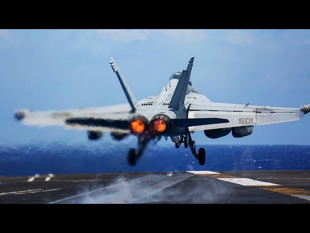 US Fighter Jet Flight Operations on Aircraft Carrier @Defxofficials