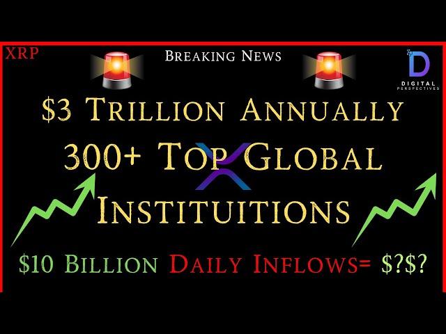 XRP- $3 Trillion Annually + 300+ Top Global Institutions = $10 Billion In Daily Inflows = XRP Price?