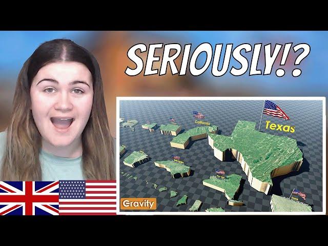 Brit Reacts to US States Compared to Countries Size Comparison