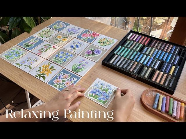 Relaxing Art Video ⎥Easy Oil Pastel Flower Painting Ideas 