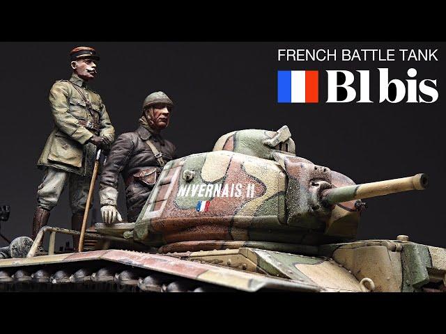 French Battle Tank B1 bis - Part 2 - 1/35 TAMIYA - Tank Model - [ Painting - weathering ]