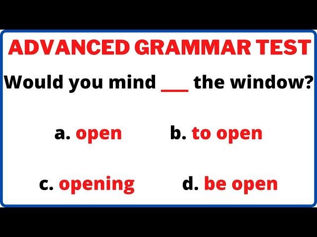 Difficult/Advanced English Grammar Quiz- 30 Question Level Test | English MasterClass #learnenglish