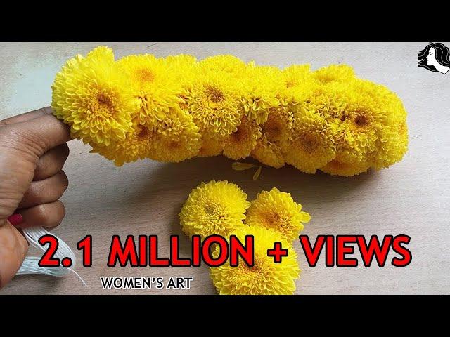 how to make samanthi flower garland | samanthi poo malai kattuvathu eppadi in tamil