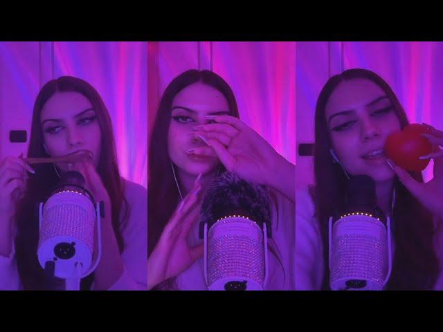 Tongue, Mouth and Eating sounds , Cleaning and Plucking on Fluffly Mic and MORE by Elenea Andreea