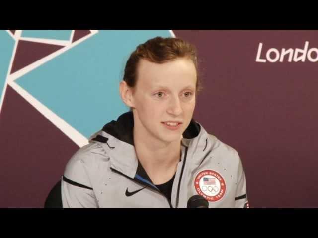 London 2012: Katie Ledecky speaks to media following 800m victory