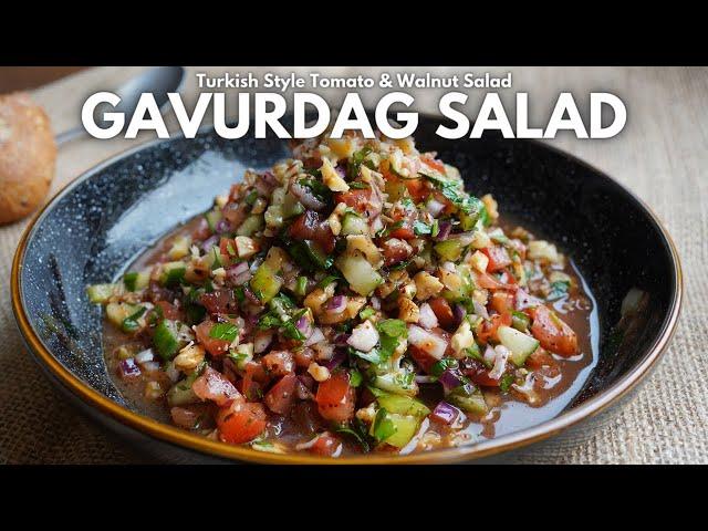 Gavurdagi Salad, Traditional Turkish Tomato and Walnut Salad (Vegan)