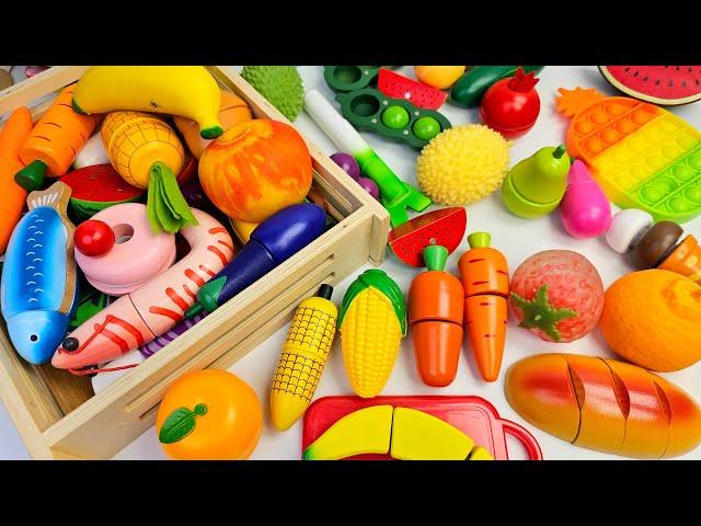 Oddly Satisfying Video-How to Cutting New Wooden Fruits and Vegetables ASMR - Cutting Plastic fruits