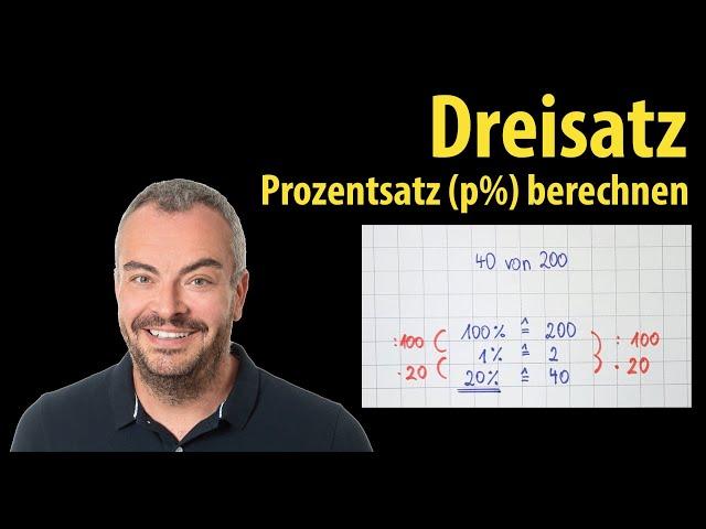 Rule of three - calculate percentage (p%) - simply explained by Lehrerschmidt